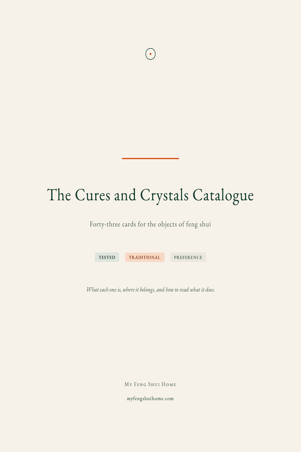 The Cures and Crystals Catalogue, front cover.