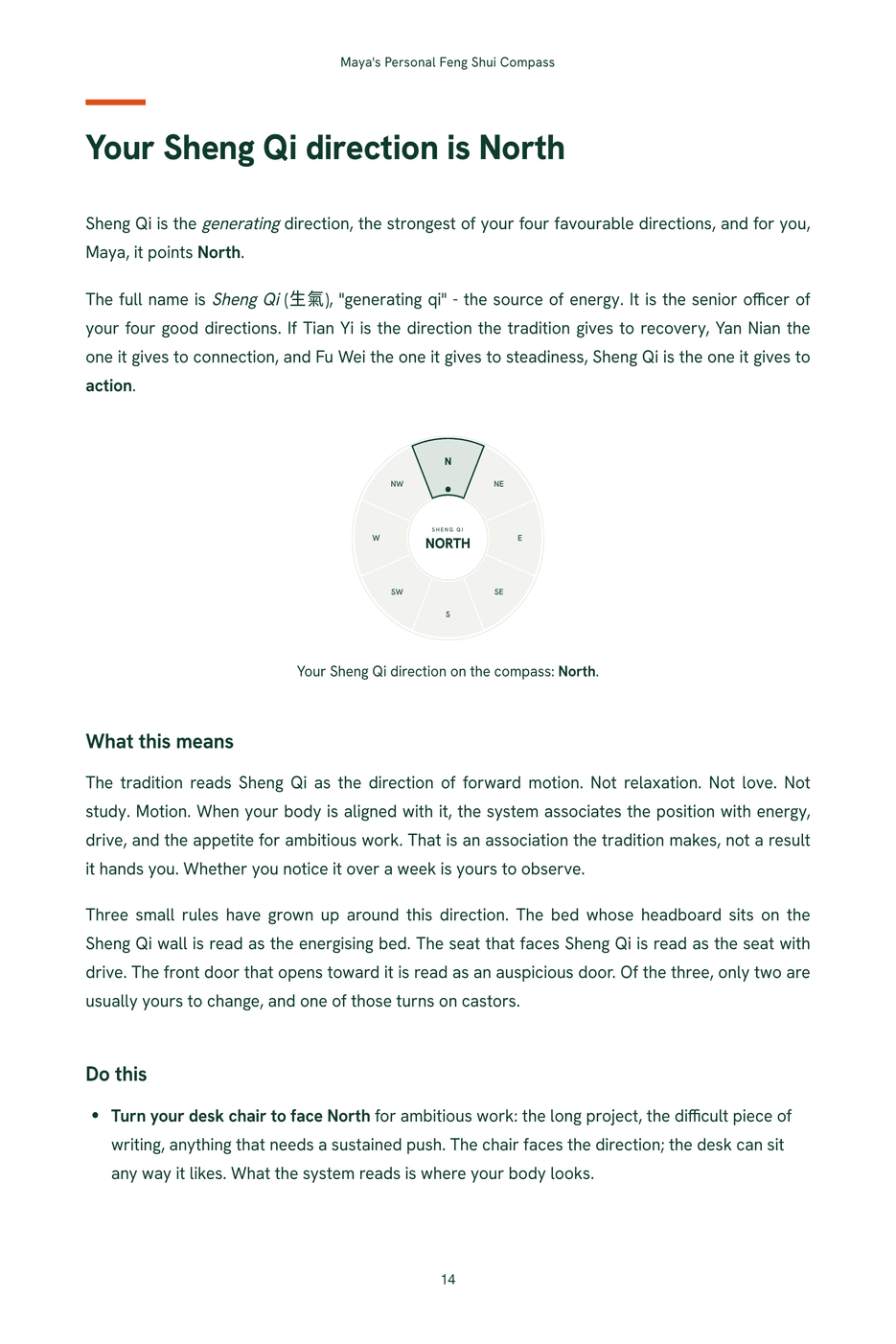 Another page from inside The Personal Feng Shui Compass.